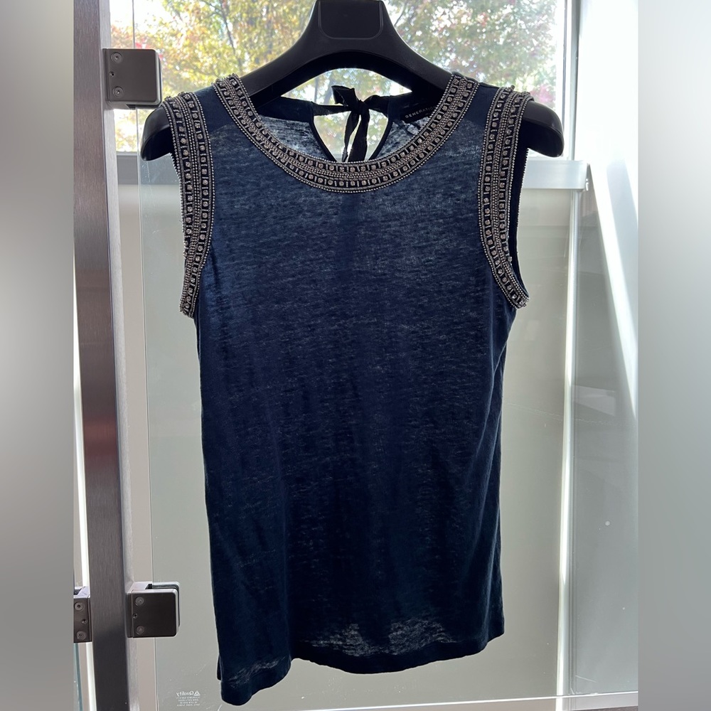 Generation Love Blue Embellished Tank Top